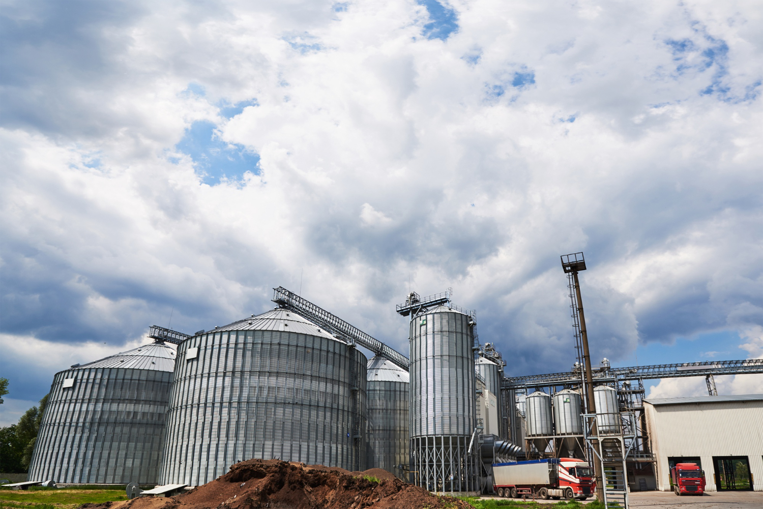 Bio CNG production plant with anaerobic digesters and gas compression units